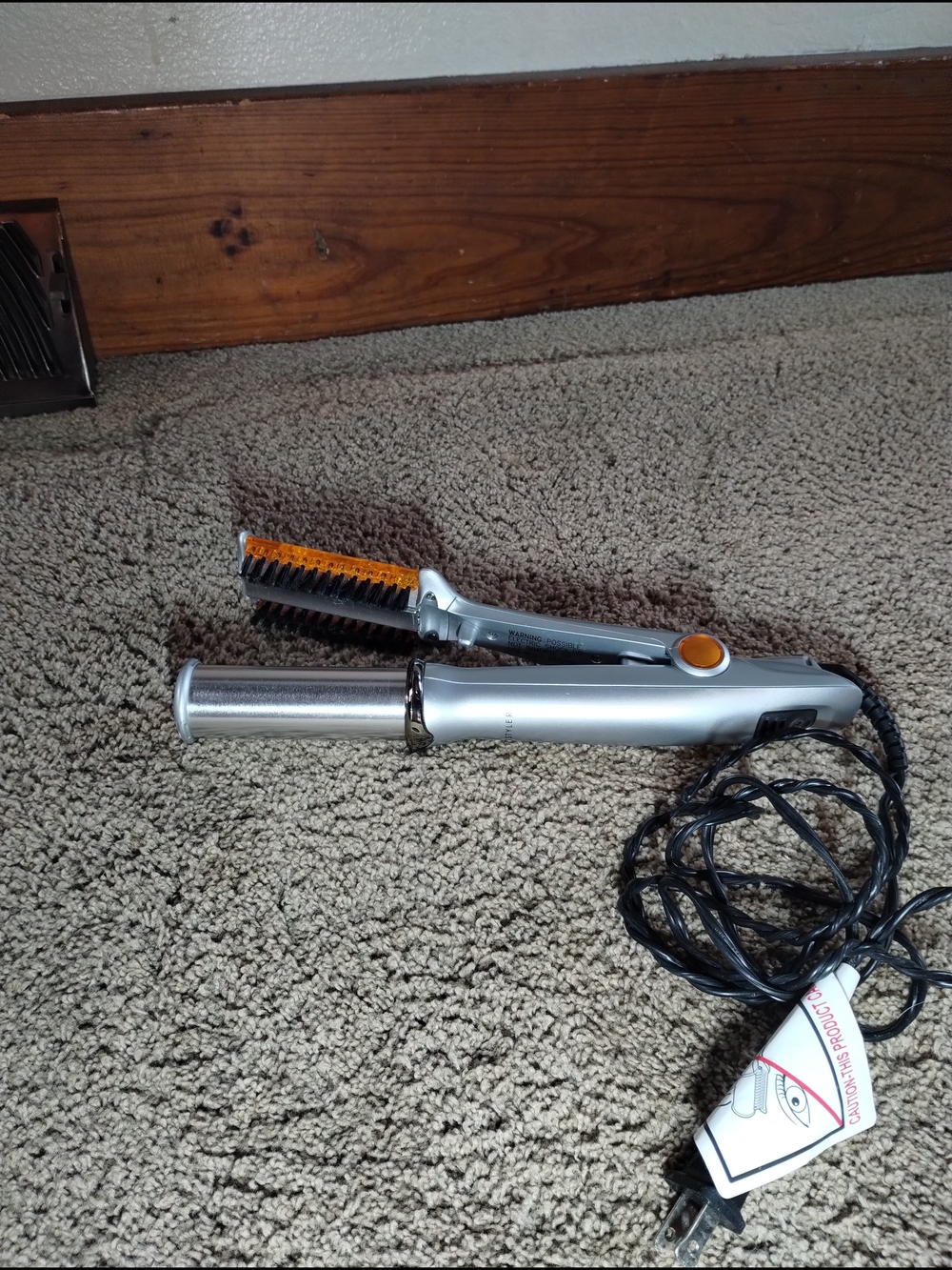 Instyler Silver Hair Styling Iron with Orange Accent
